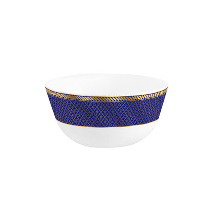 Cello Opalware Solitaire Series Sapphire Dinner Set, 27 Units | Opal Glass Dinner Set for 6 | Crockery Set for Festive Ocassions, Parties | White Plate and Bowl Set