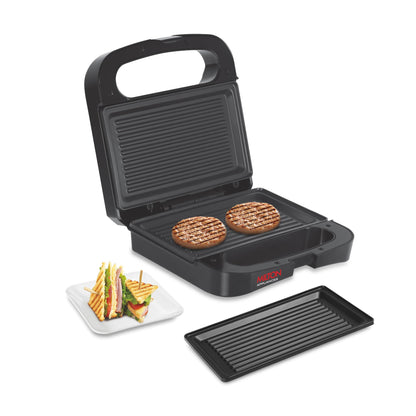 Milton Grill Toaster Machine HSG022 Grill Sandwich Maker, Sandwich Griller and Toaster, 750 Watt Sandwich maker Electric Griller for Home, Auto Cut off, 2 Year Warranty, Black