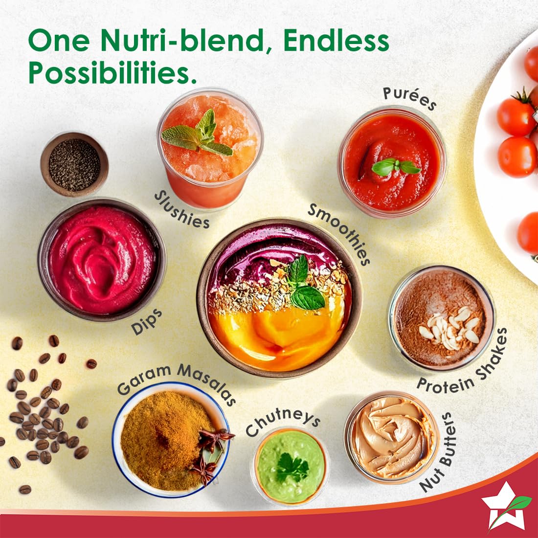 Wonderchef Nutri-blend 500W Mixer Grinder, 22000 RPM Motor, Smoothie Maker, Masala Grinder, Chutney Blender, 3 Unbreakable Jars & Sipper Jar, Recipe Book by Chef Sanjeev Kapoor, 2 Yr Warranty, Black