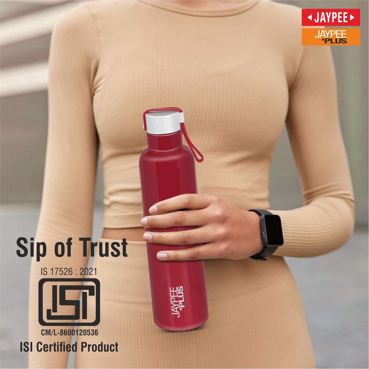 Jaypee Plus Alpha Vaccum Insulated Double Wall Thermosteel Flask 1000 ml Water Bottle ISI Certified 24 Hours Hot and Cold Water Bottle for School,Office,Gym, Leakproof, Rustproof Steel Bottle,Black