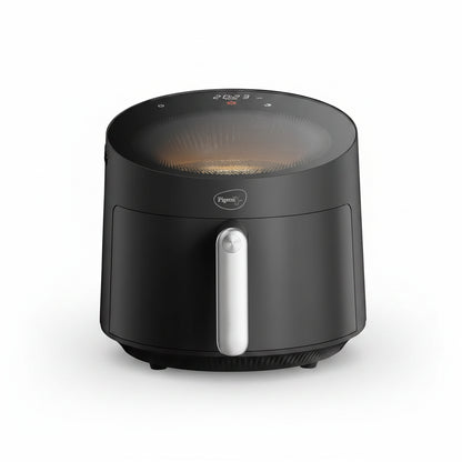 Pigeon By Stovekraft STELLAR Air Fryer Large 5.5L | 1500W BLADELESS Airfryer | Unique See Through Top View Glass | 360 Airwhirl Technology | Digital Touchscreen | 8 PRESETS Menu | Shake Feature, Black