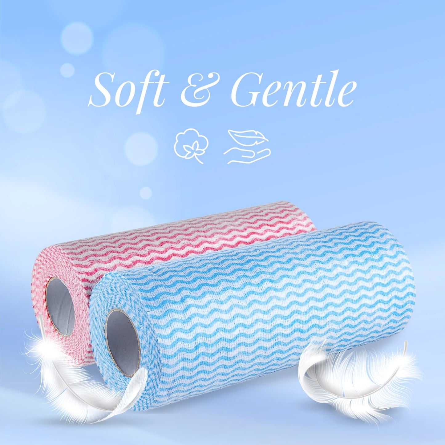 Origami Non Woven Reusable & Washable Kitchen Towel Roll | Ultra Absorbent, Antimicrobial & Anti Odour Wipes for Spotless Cleaning | Quick Dry Multi Purpose Tissues (80 Wipes Per Roll, 160 Sheets)