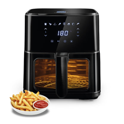 KENT Digi Plus Air Fryer | 4L Capacity & 1300W | Fry, Grill, Roast & Bake | Digital Display & Touch Control Panel | Rapid Heating | 80% Less Oil Usage | High Temperature & Uniform Heating | Black