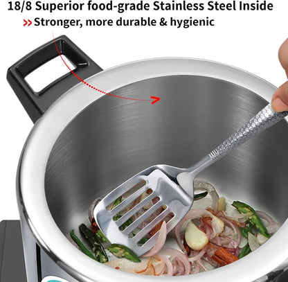 Hawkins Classic 5 Litre Tri-Ply Pressure Cooker, Triply Stainless Steel Inner Lid Cooker, Silver 