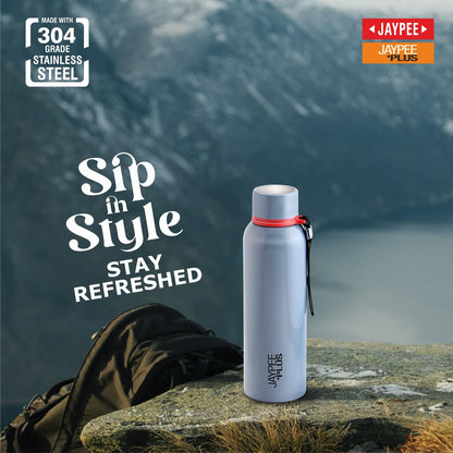 Jaypee Plus Alpha Vaccum Insulated Double Wall Thermosteel Flask 1000 ml Water Bottle ISI Certified 24 Hours Hot and Cold Water Bottle for School,Office,Gym, Leakproof, Rustproof Steel Bottle,Black
