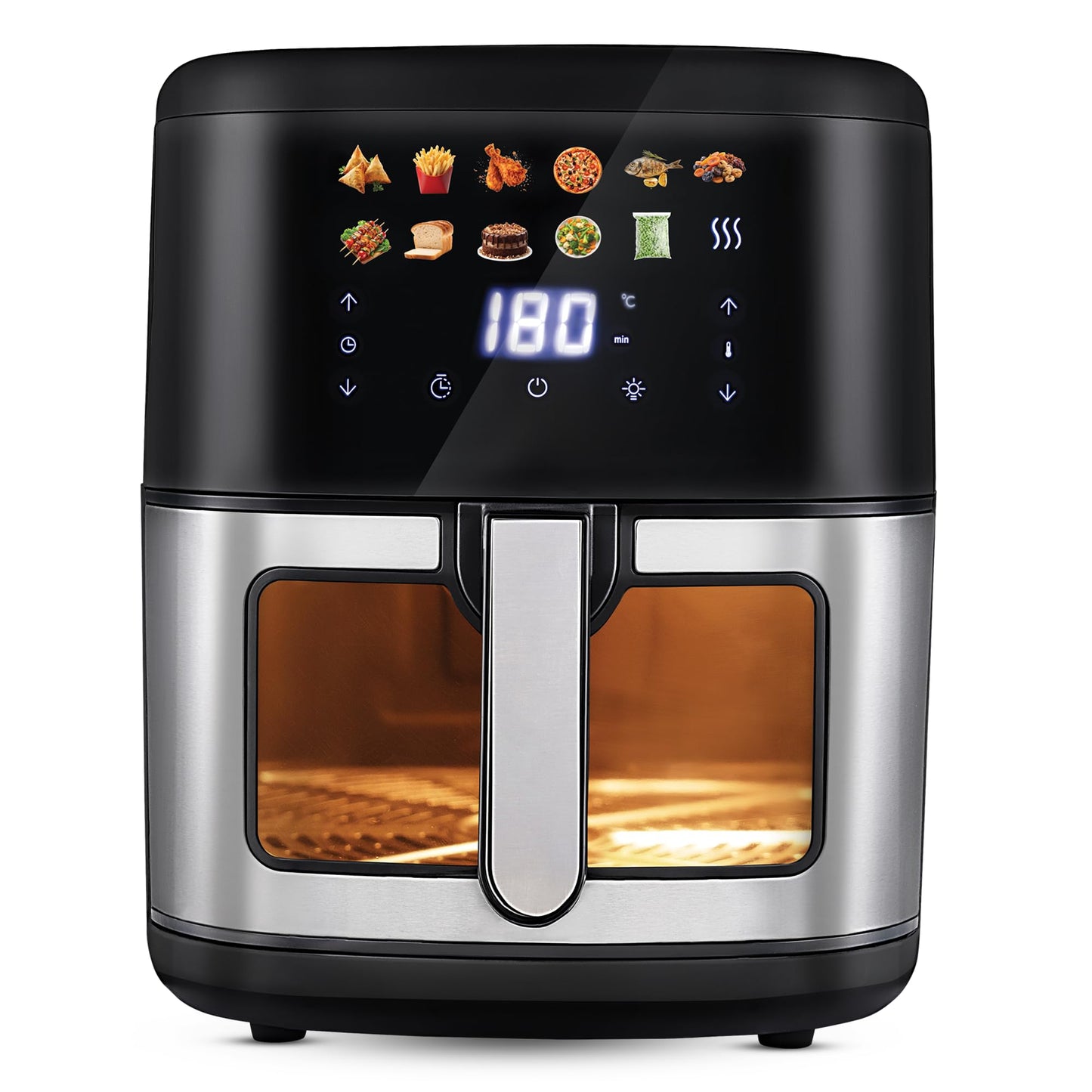 KENT Digi Plus Air Fryer | 4L Capacity & 1300W | Fry, Grill, Roast & Bake | Digital Display & Touch Control Panel | Rapid Heating | 80% Less Oil Usage | High Temperature & Uniform Heating | Black