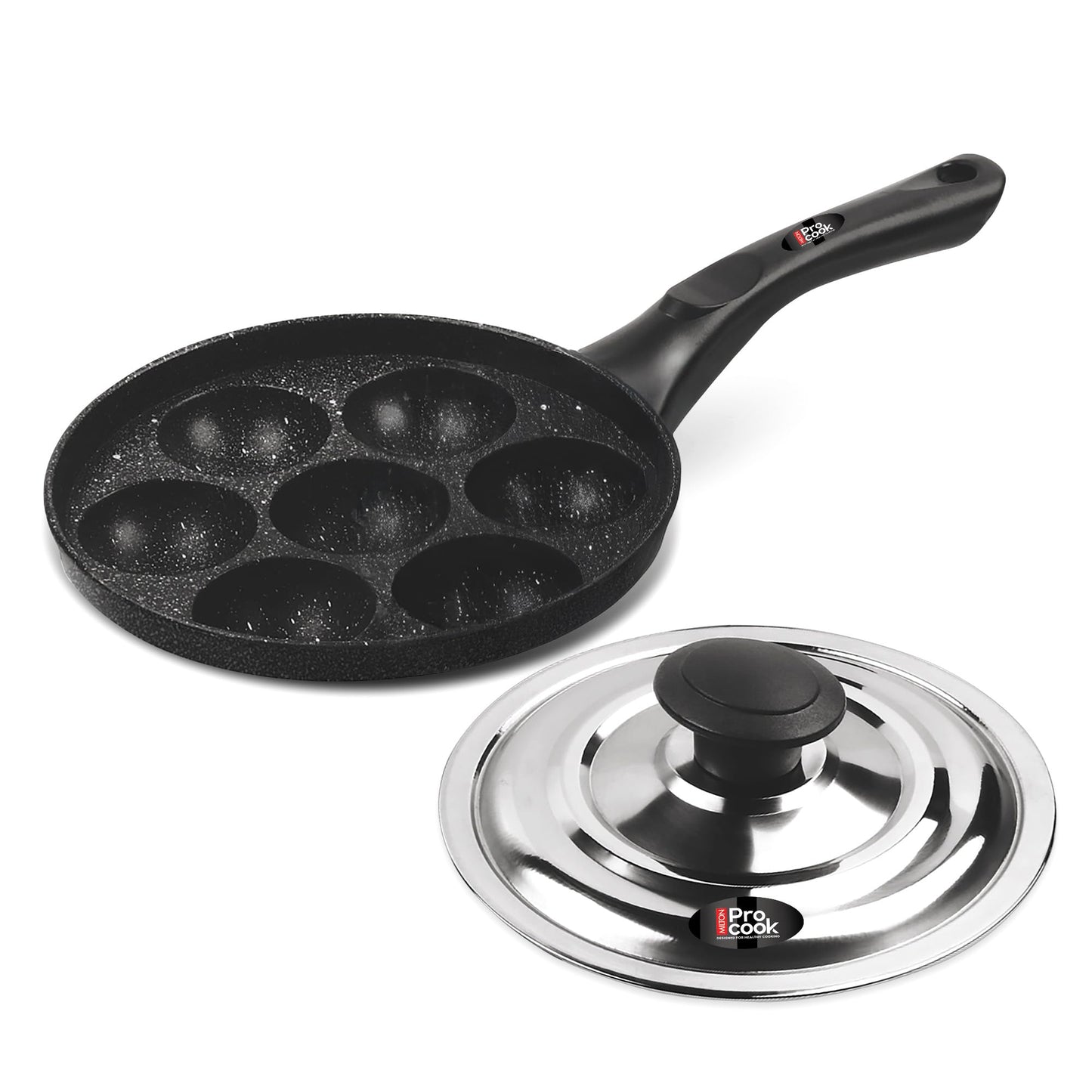 Milton Pro Cook Induction Cookware & Gas Stove Friendly Hard Anodized Non-Stick Fry Pan 26 cm/2.2 Litre | Stainless Steel Lid Fry Pan for Stir-Fry | Omelette Pan | Fish Frypan | 3 Year Warranty