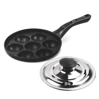 Milton Pro Cook Induction Cookware & Gas Stove Friendly Hard Anodized Non-Stick Fry Pan 26 cm/2.2 Litre | Stainless Steel Lid Fry Pan for Stir-Fry | Omelette Pan | Fish Frypan | 3 Year Warranty