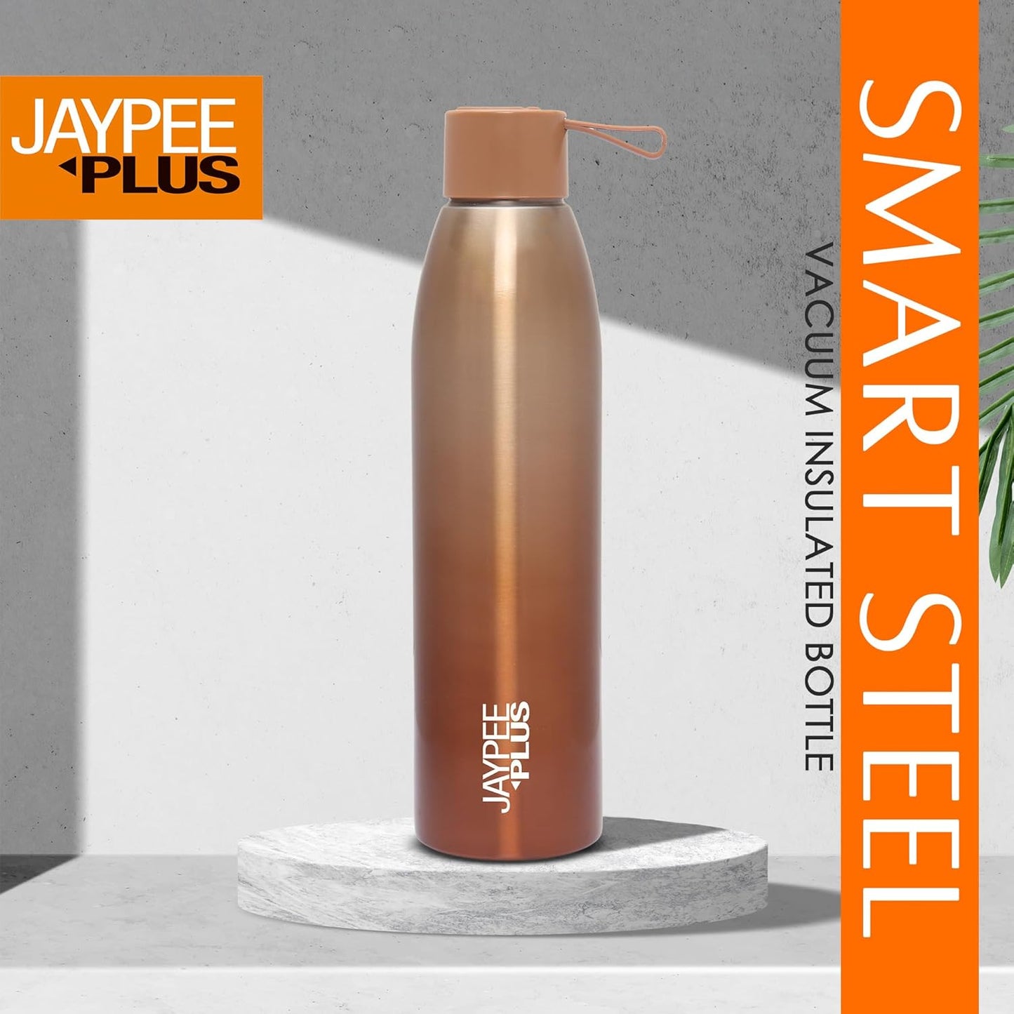 Jaypee Plus Victor ISI Certified Vaccum Insulated Thermosteel 900 ml Water Bottle 24 Hours Hot and Cold Double Walled Anti Skid Rustproof Leakproof Bottle for Office, School, Gym, Trekking,Brown