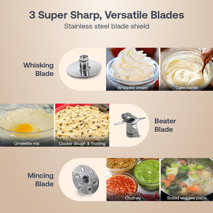 Prestige Grey Steel Shaft 250W Electric Hand Blender|Blade Shield|versatile Blades for multiple tasks|Dual hot & cold blending|Wall mounting