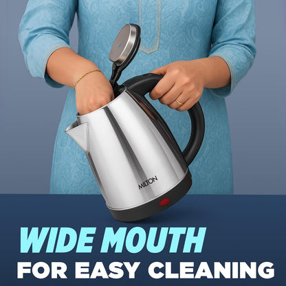Milton Appliances Go Electric Kettle 1.5 Litre I 3X Protection - Dry Boil, Auto Shut Off, Overheat I 1350 Watt I Super Fast Boiling I Stainless Steel I 360° Power Base I 1 Year Warranty