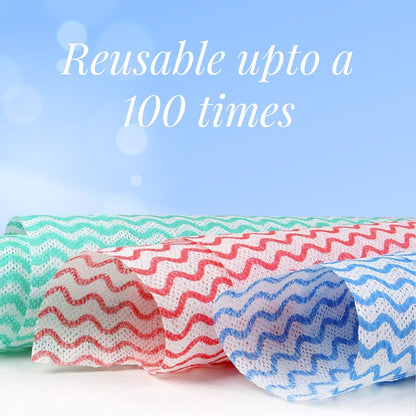Origami Non Woven Reusable & Washable Kitchen Towel Roll | Ultra Absorbent, Antimicrobial & Anti Odour Wipes for Spotless Cleaning | Quick Dry Multi Purpose Tissues (80 Wipes Per Roll, 160 Sheets)