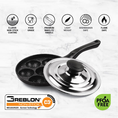 Milton Pro Cook Induction Cookware & Gas Stove Friendly Hard Anodized Non-Stick Fry Pan 26 cm/2.2 Litre | Stainless Steel Lid Fry Pan for Stir-Fry | Omelette Pan | Fish Frypan | 3 Year Warranty