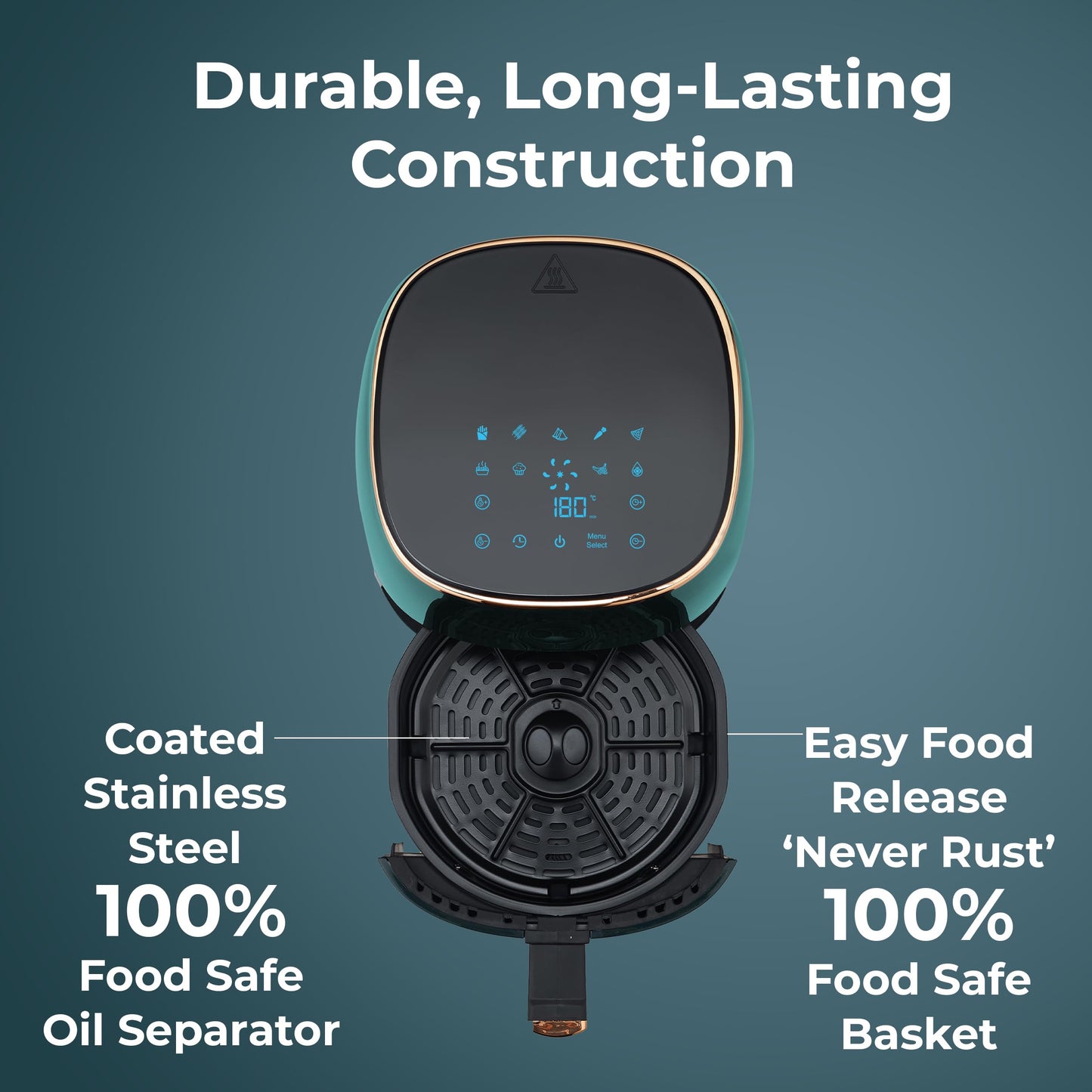Pigeon Healthifry Digital Air Fryer, 360° High Speed Air Circulation Technology 1200 W with Non-Stick 4.2 L Basket