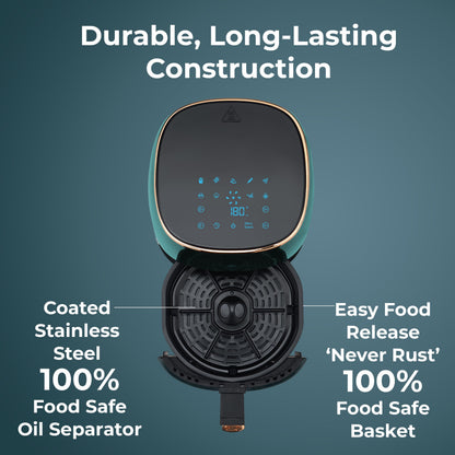 Pigeon Healthifry Digital Air Fryer, 360° High Speed Air Circulation Technology 1200 W with Non-Stick 4.2 L Basket