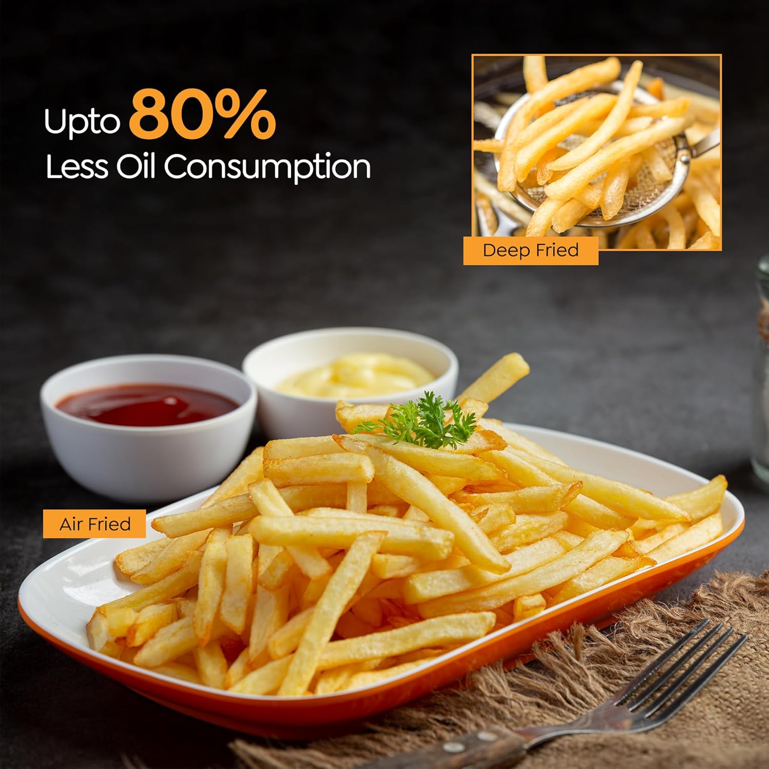 Prestige Nutrifry 4.5L Digital Air Fryer| 80% less Oil Consumption | 8 Preset Menu | Fry, Grill, Roast, Bake, Reheat | Digital Display | 1200 Watts | Easy to Clean | 1Y Warranty | ISI Certified