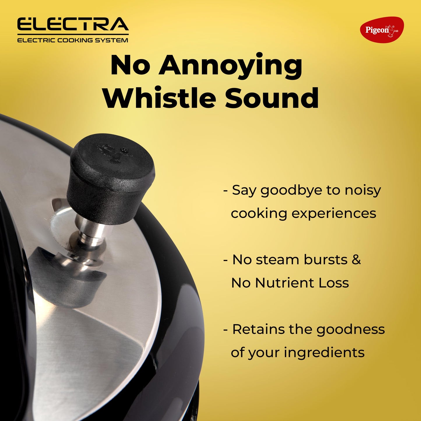 Pigeon By Stovekraft Electra Smart 6 Litre Electric Pressure Cooker with Digital Display | 18 Indian Preset Menu | Automatic Rice Cooker | Delay Timer & More (Stainless Steel)