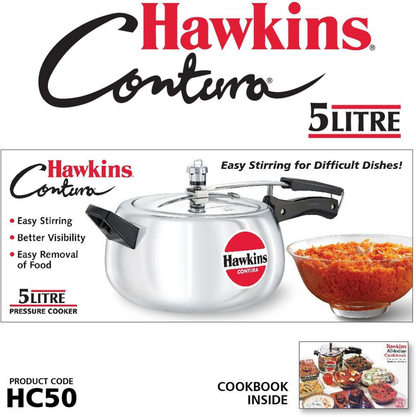 Hawkins Contura (HC50) 5 L Pressure Cooker (Aluminium)