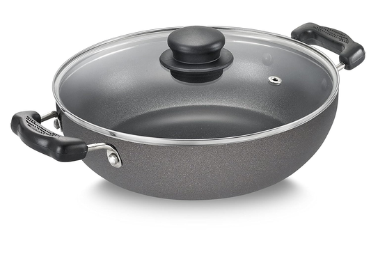Prestige Non-Stick Kadhai with Glass Lid